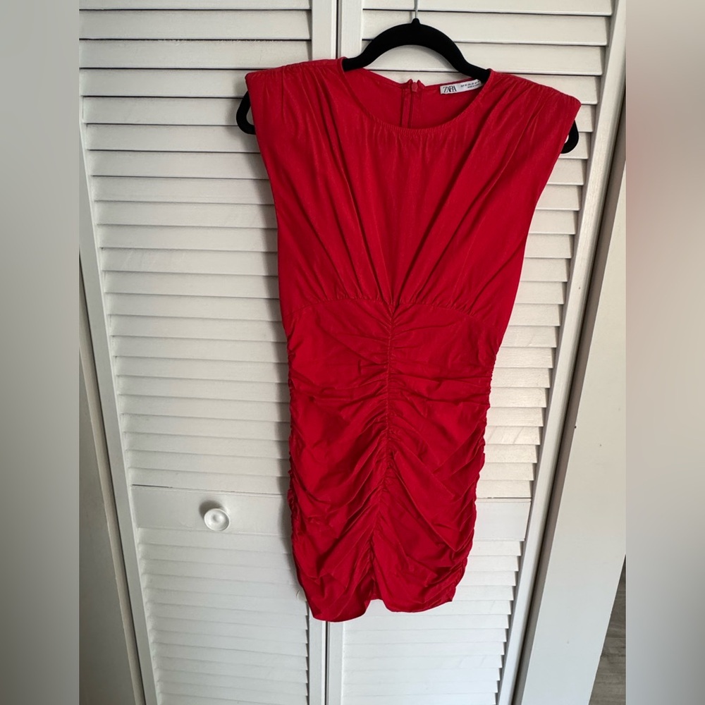Red Ruched Dress
